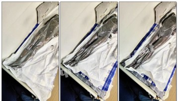 【一筐大豆子】连体黑丝男娘的自制真空袋体验